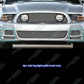 APS Compatible with 2010-2012 Ford Mustang Black Billet Grille Insert with Logo Show V6 Only S18-H45666F